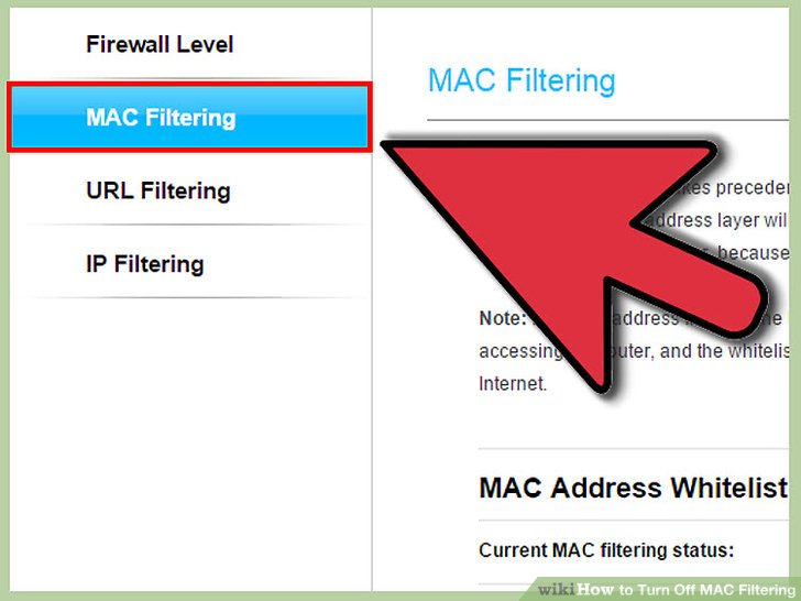Cara setting mac address filtering
